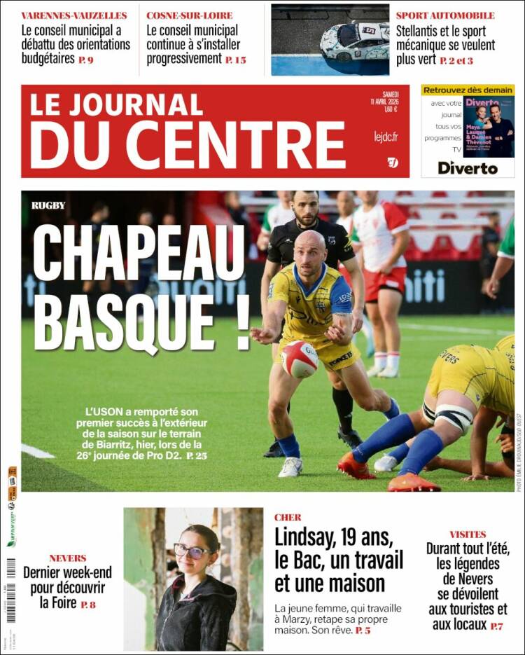 Portada de Le Journal du Centre (Francia)