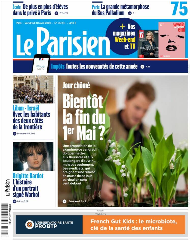 Portada de Le Parisien (Francia)