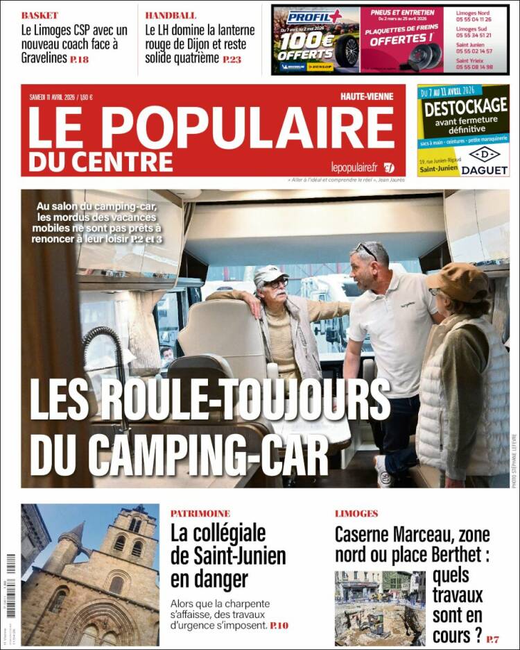 Portada de Le Populaire du Centre (Francia)