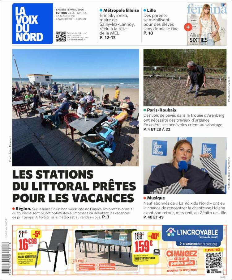 Portada de La Voix du Nord (Francia)