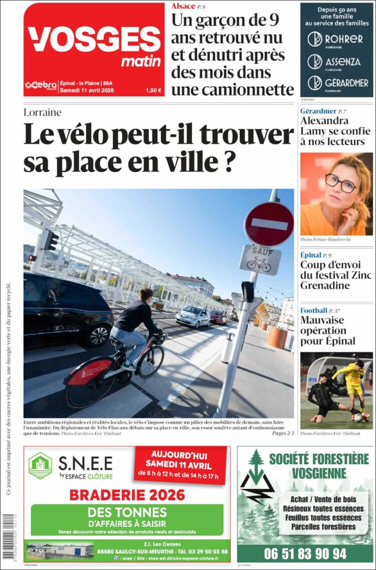 Portada de Vosges Matin (France)