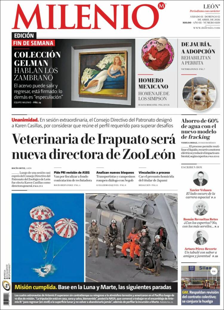 Portada de Milenio de León (M&eacute;xico)