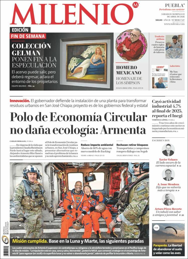 Portada de Milenio de Puebla (M&eacute;xico)