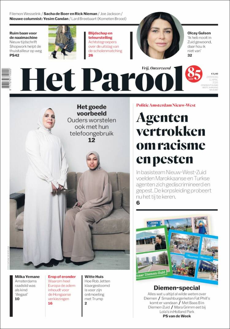 Portada de Het Parool (Pa&iacute;ses Bajos)