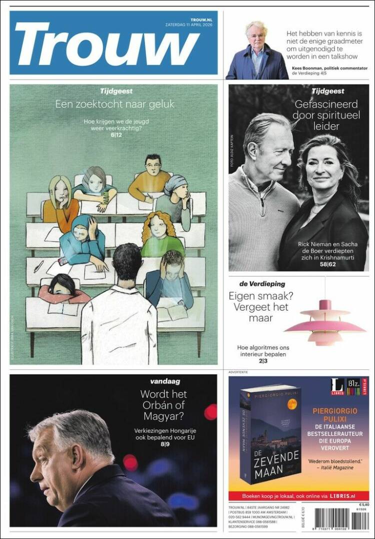 Portada de Trouw (Pa&iacute;ses Bajos)