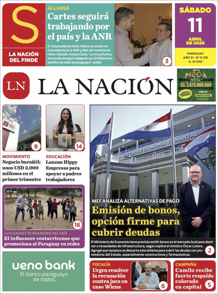 Portada de La Nación (Paraguay)