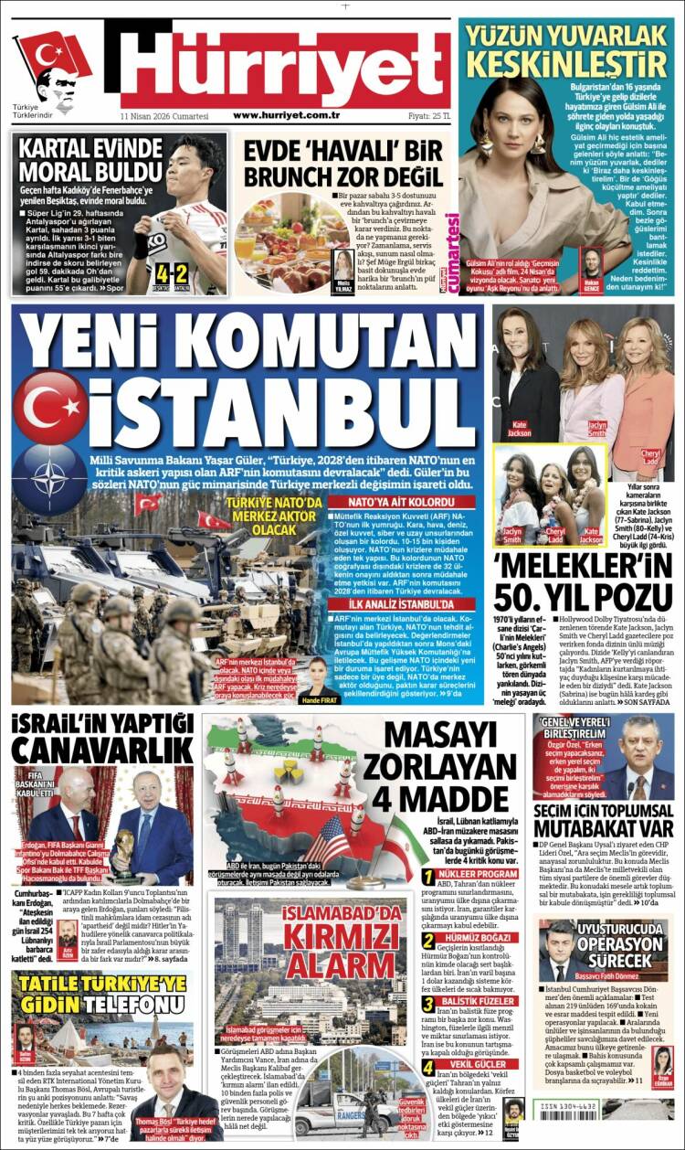 Portada de Hürriyet (Turqu&iacute;a)