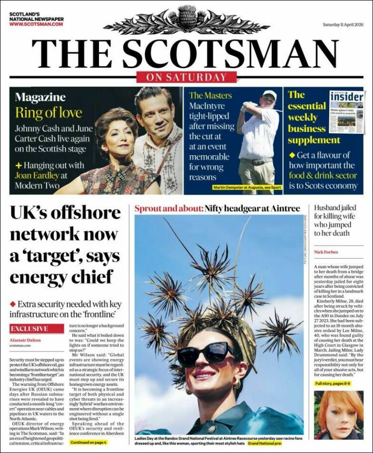 Portada de The Scotsman (Reino Unido)