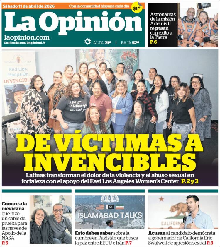 Portada de La Opinión (USA)