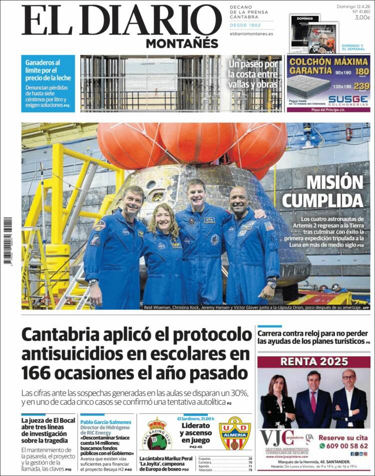 Portada de El Diario Montañés (Espa&ntilde;a)