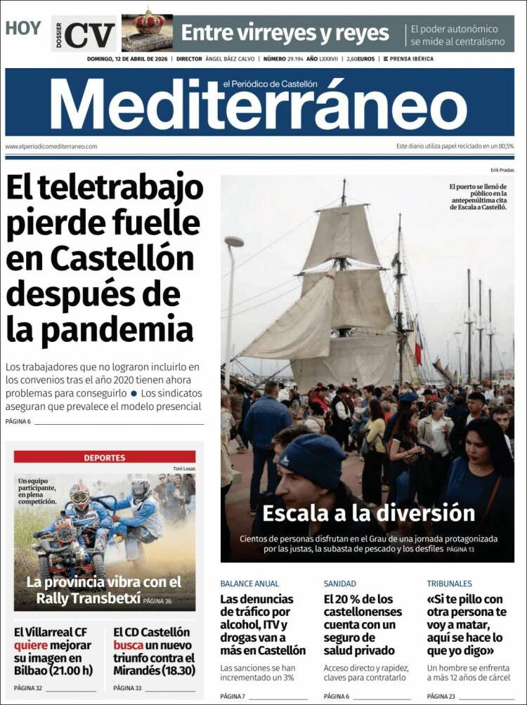Portada de El Periódico Mediterraneo (Espa&ntilde;a)