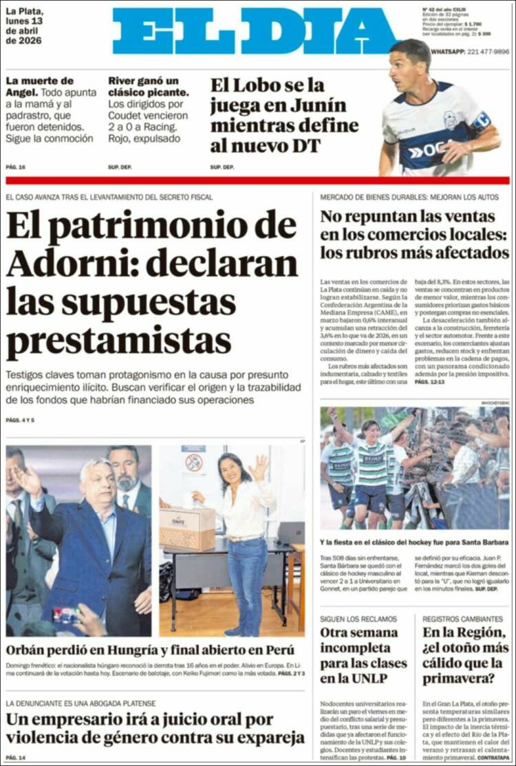 Portada de El Día de la Plata (Argentina)