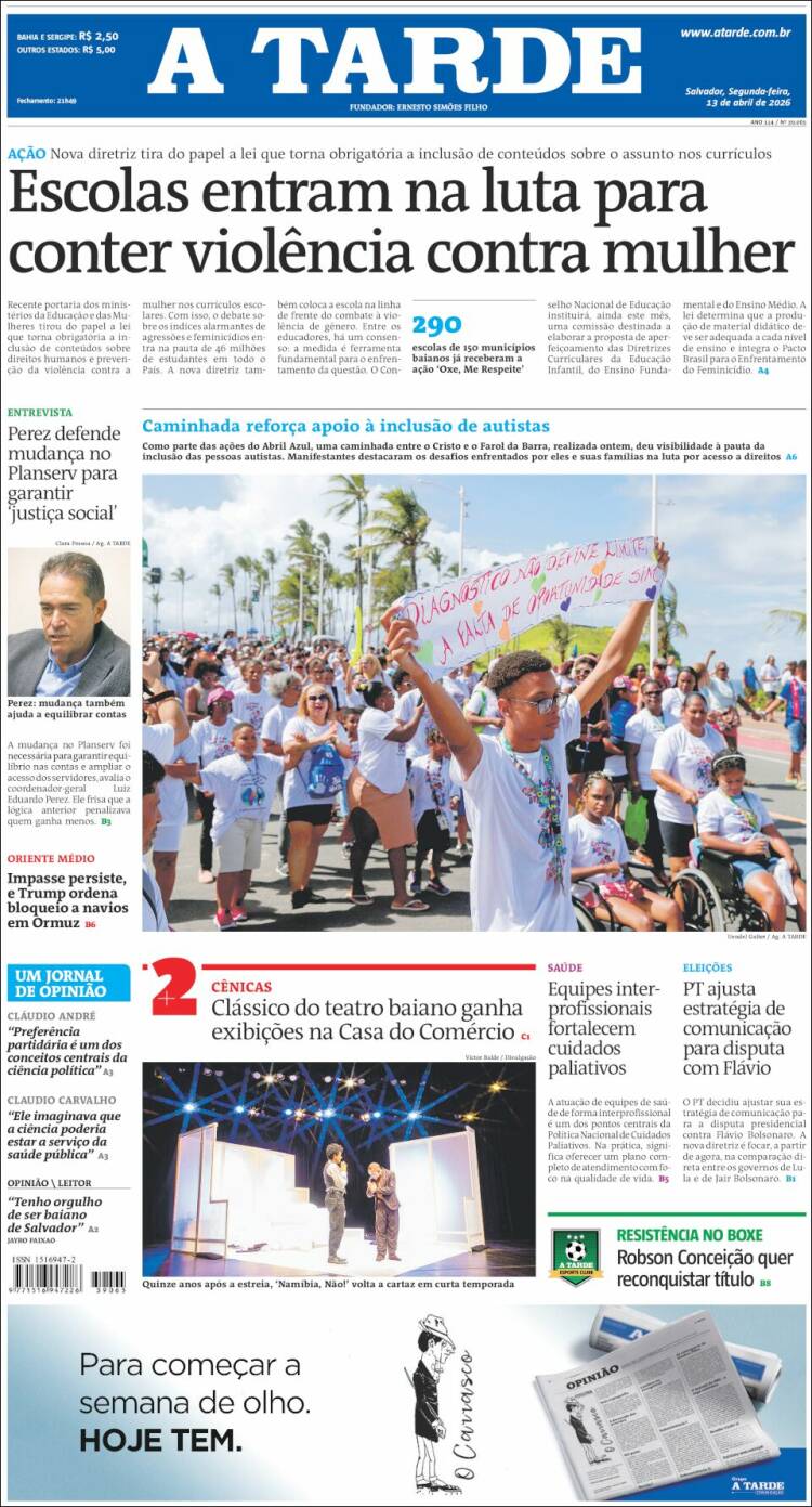Portada de Diário A Tarde (Brasil)