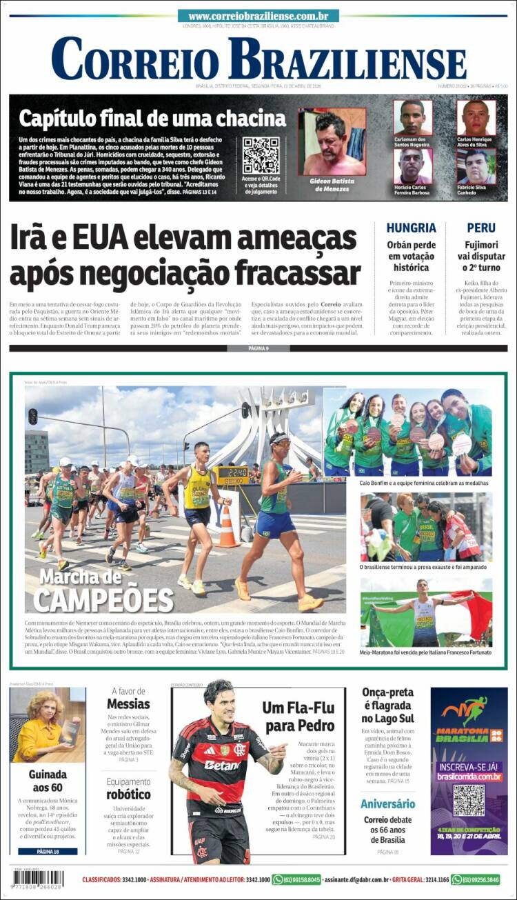 Portada de Correio Braziliense (Brasil)
