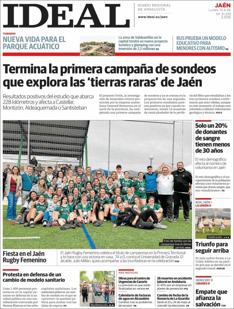 Portada de El Ideal de Jaén (Spain)