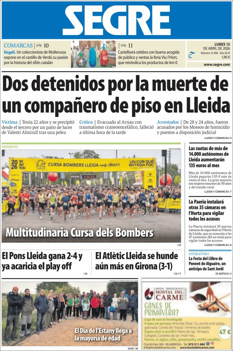 Portada de Segre  (Espa&ntilde;a)
