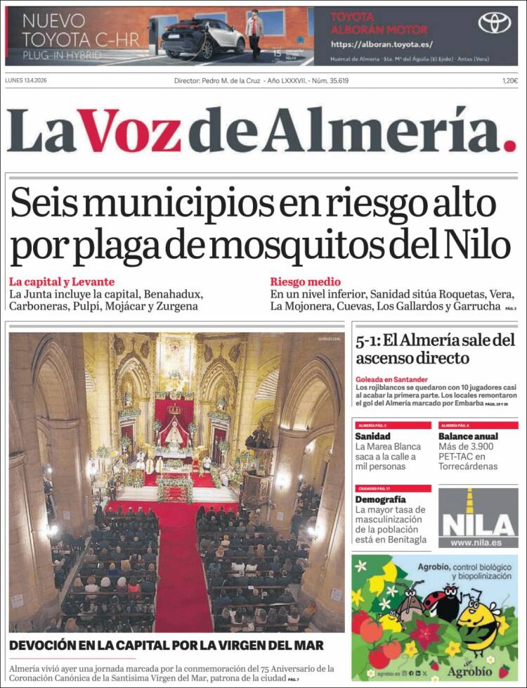 Portada de La Voz de Almería (Espa&ntilde;a)
