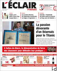 Portada de L'Eclair des Pyrénées (Francia)