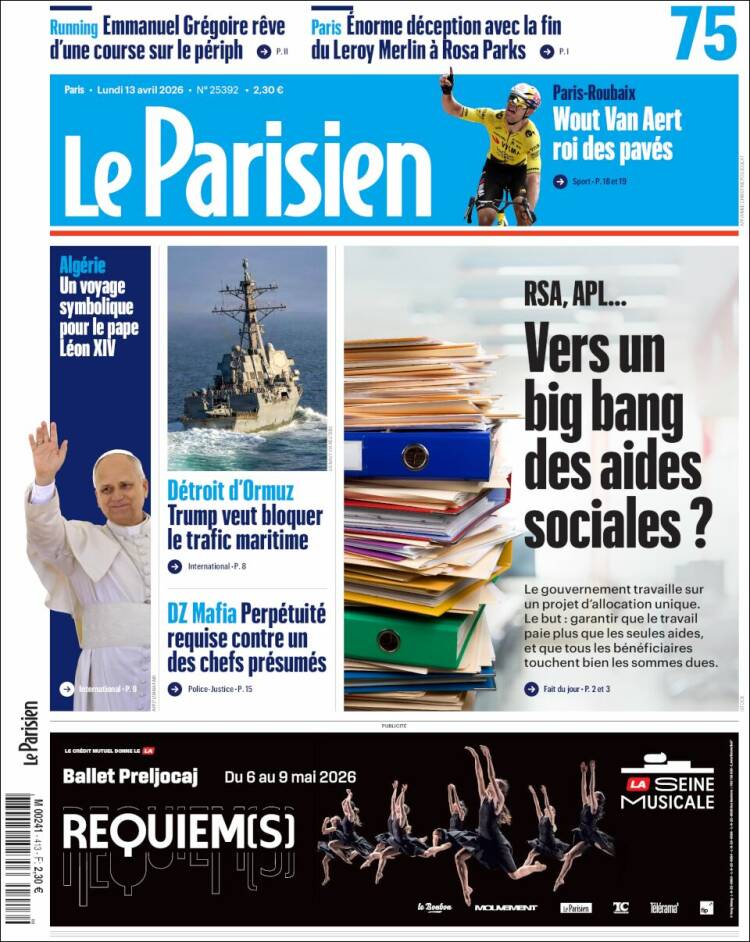 Portada de Le Parisien (Francia)