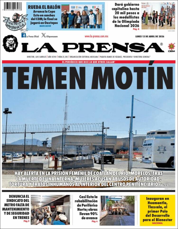 Portada de La Prensa (M&eacute;xico)