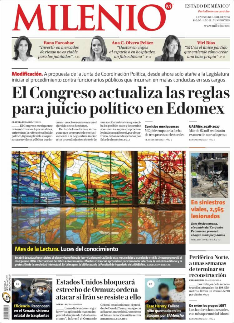 Portada de Milenio - Estado de México (M&eacute;xico)