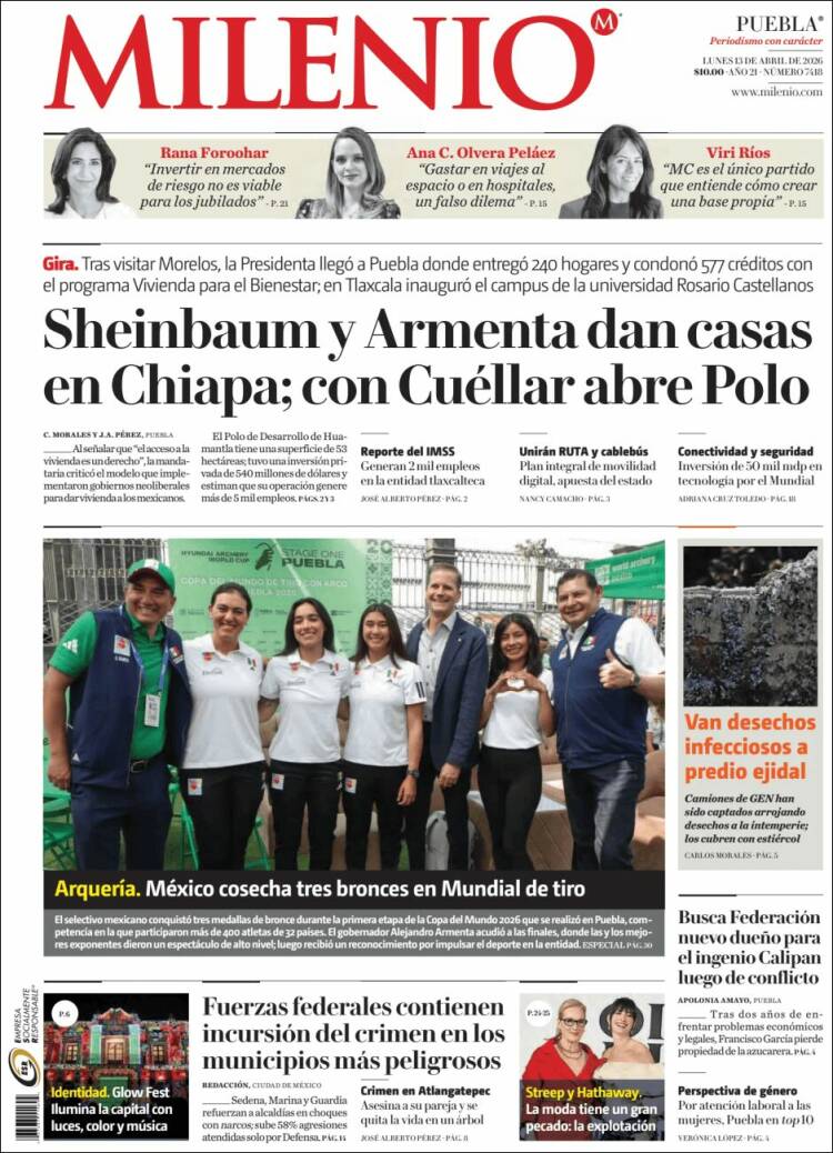 Portada de Milenio de Puebla (M&eacute;xico)