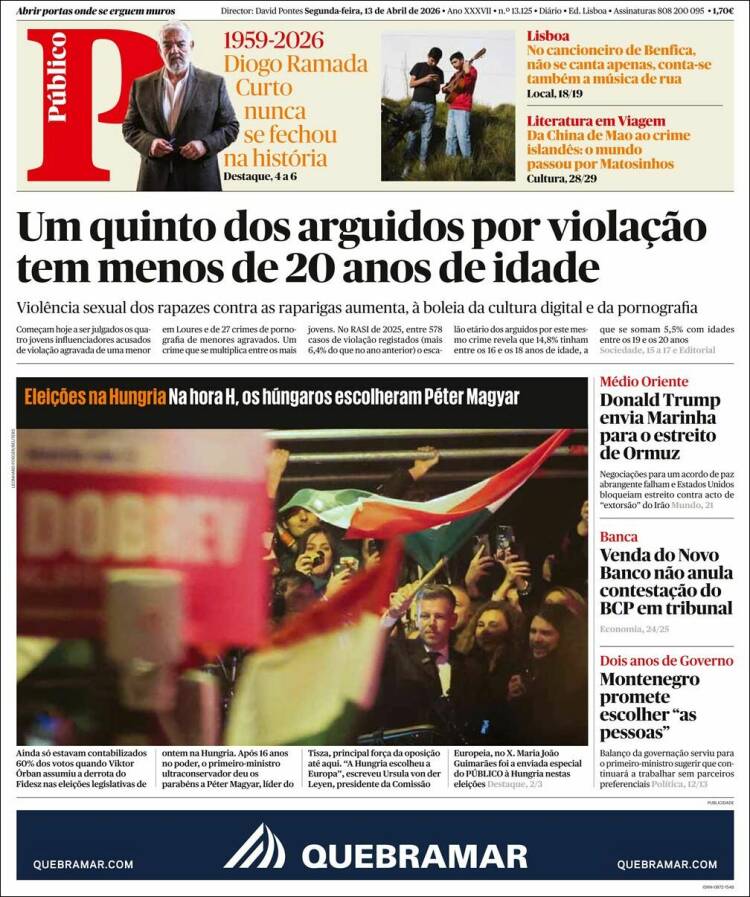 Portada de Público (Portugal)