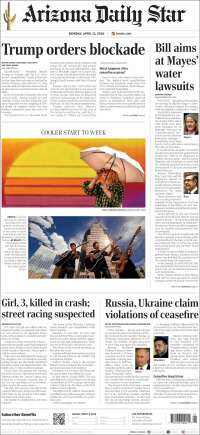 Portada de Arizona Daily Star (USA)