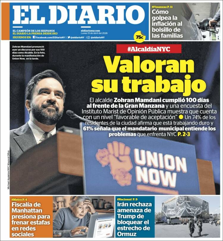 Portada de El Diario NY (USA)