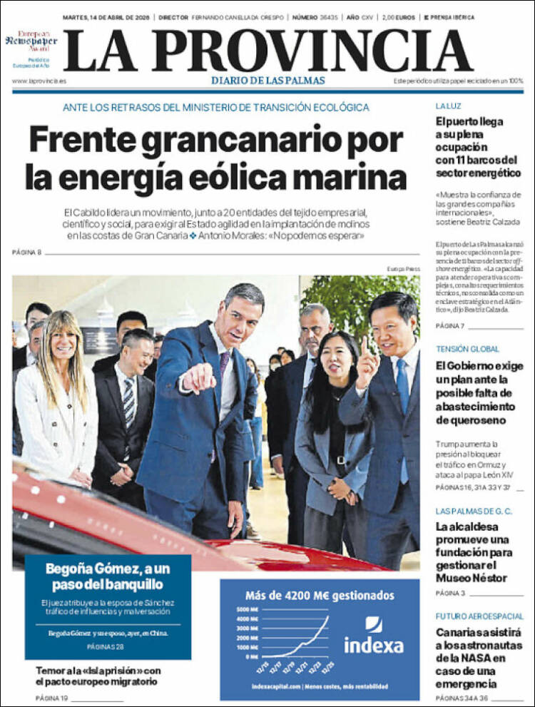 Portada de La Provincia (Espagne)