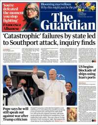 Portada de The Guardian (Royaume-Uni)