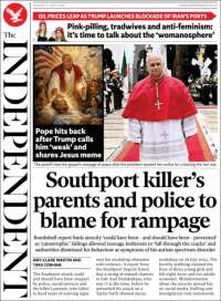 Portada de The Independent (Royaume-Uni)