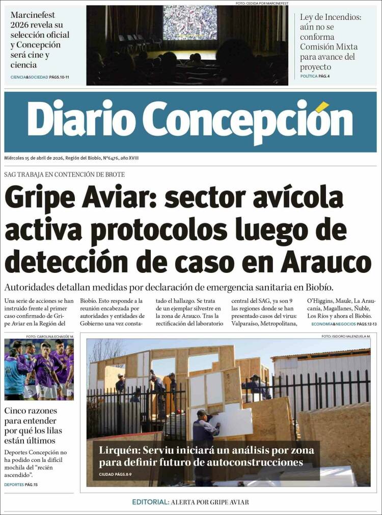 Portada de Diario de Concepción (Chile)
