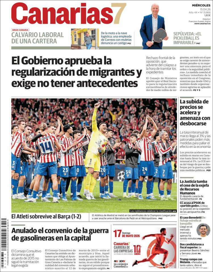 Portada de Canarias 7 (Espa&ntilde;a)