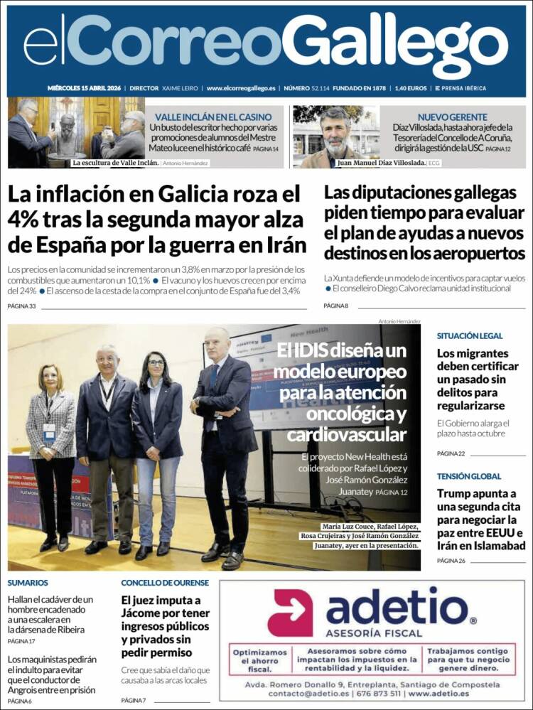 Portada de El Correo Gallego (Espa&ntilde;a)