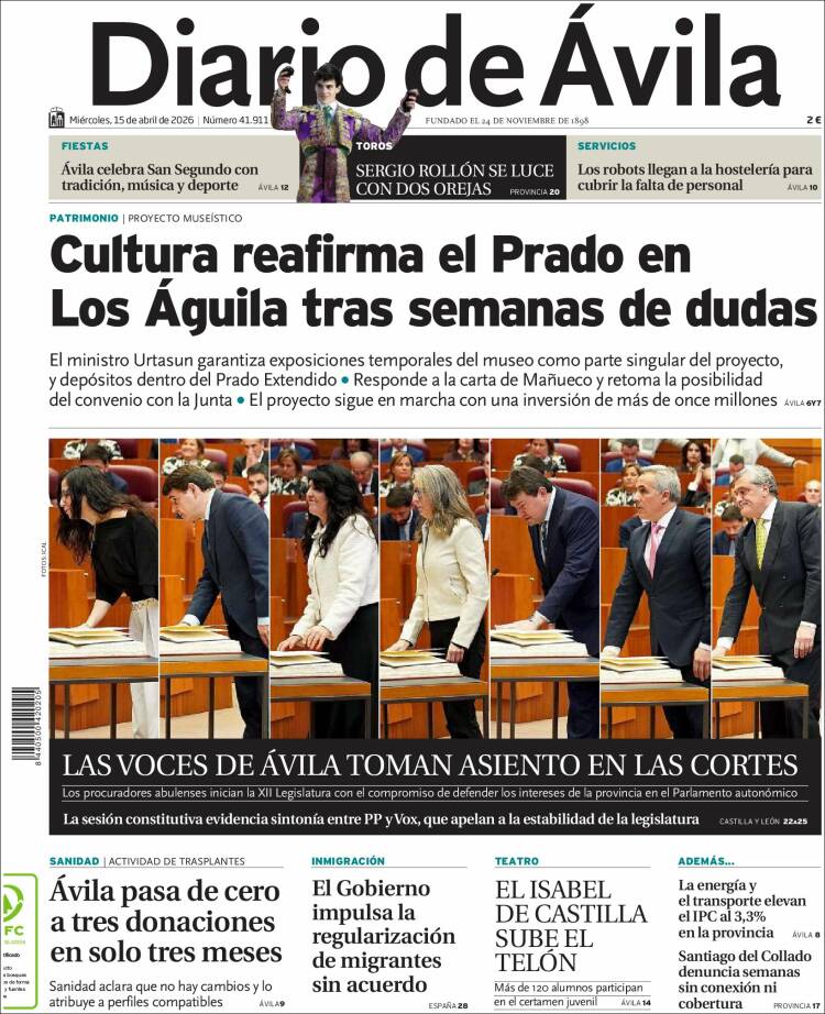 Portada de Diario de Ávila (Espa&ntilde;a)