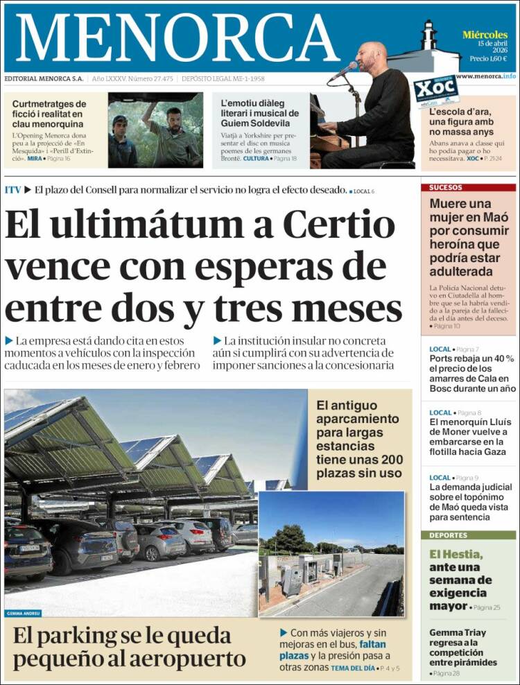 Portada de Menorca - Diario Insular (Espa&ntilde;a)