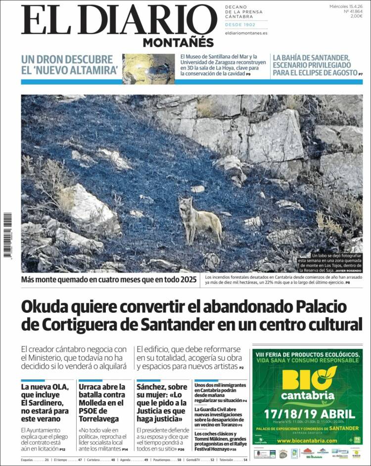 Portada de El Diario Montañés (Espa&ntilde;a)