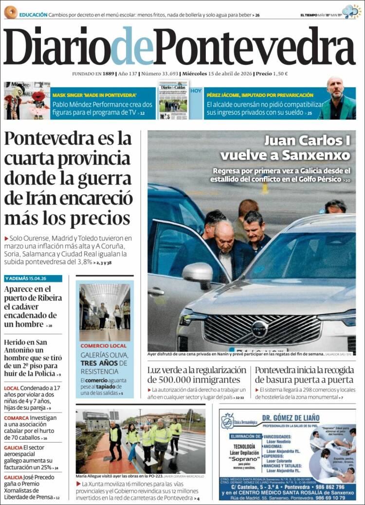 Portada de Diario de Pontevedra (Espa&ntilde;a)
