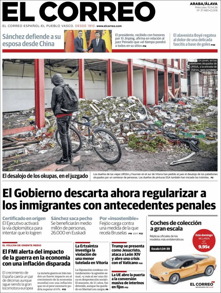 Portada de El Correo - Álava (Espa&ntilde;a)