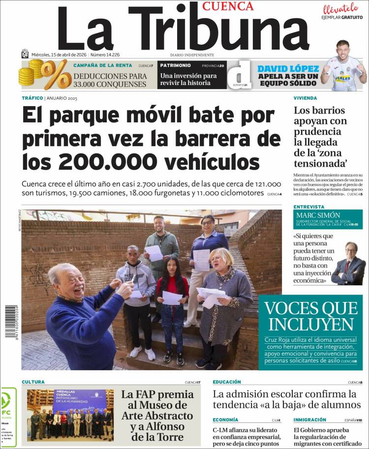 Portada de La Tribuna de Cuenca (Espa&ntilde;a)