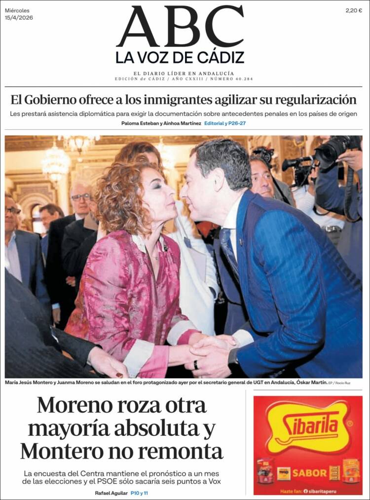 Portada de La Voz de Cádiz (Espa&ntilde;a)