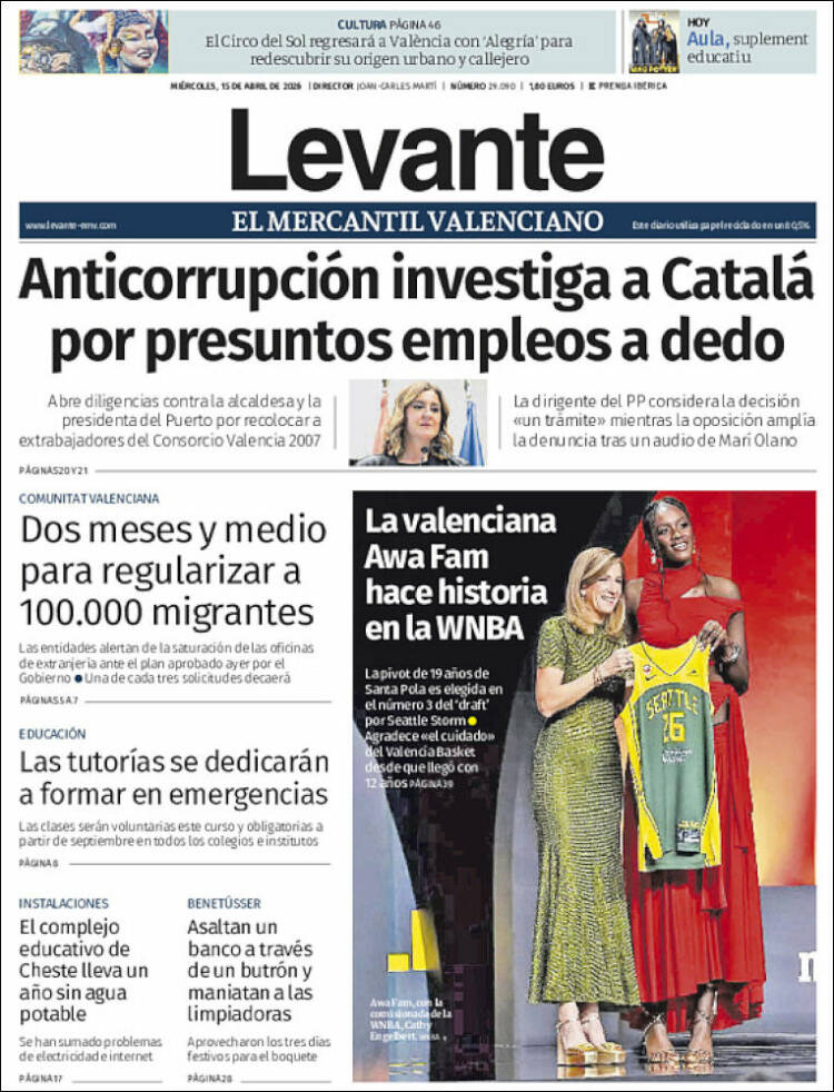 Portada de Levante (Espa&ntilde;a)