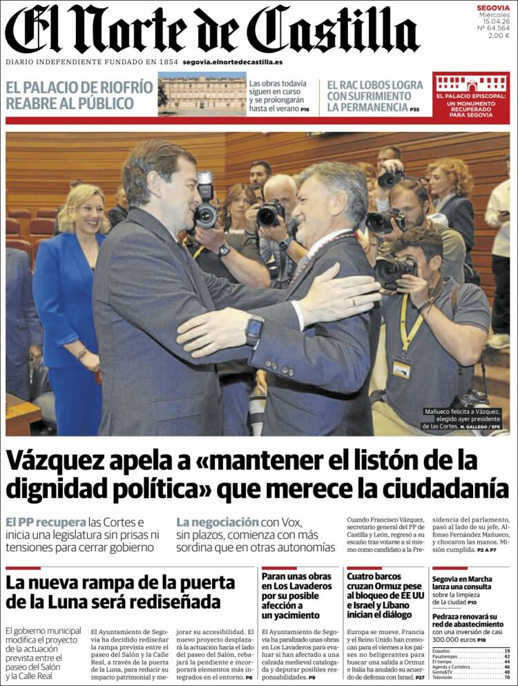 Portada de Norte de Castilla - Segovia (Espa&ntilde;a)