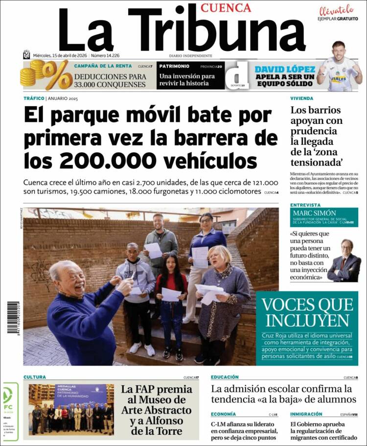 Portada de La Tribuna de Cuenca (Espa&ntilde;a)