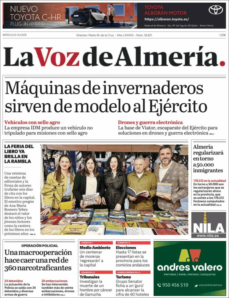 Portada de La Voz de Almería (Espa&ntilde;a)