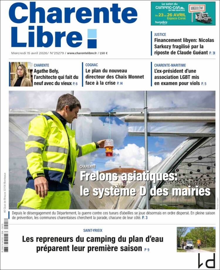 Portada de Charente Libre (Francia)