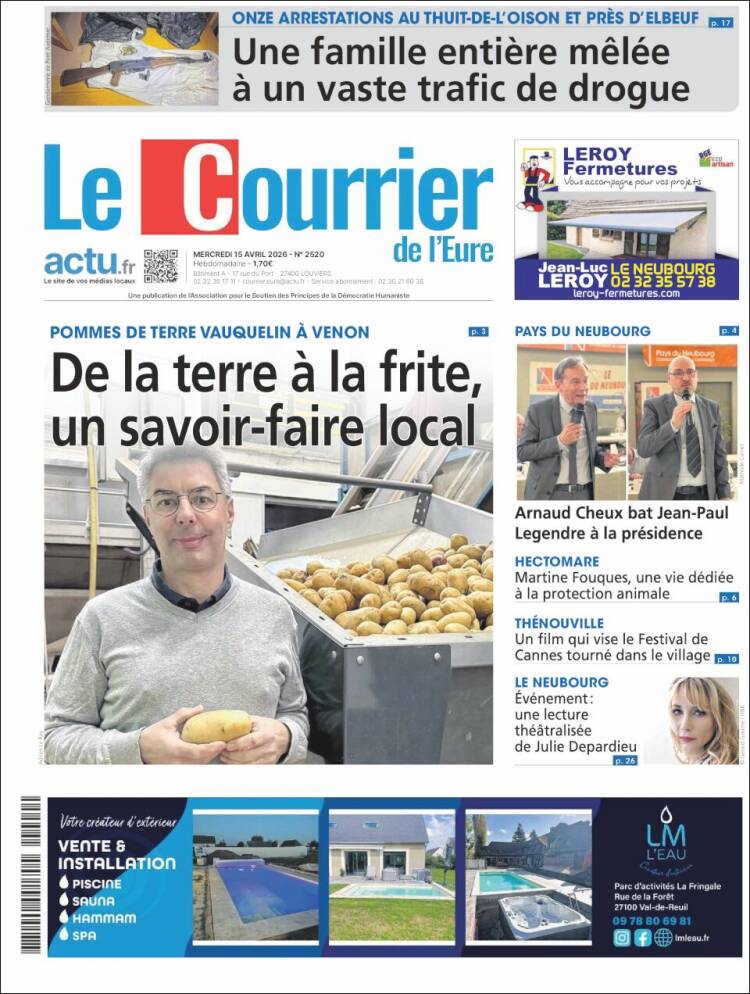 Portada de Le Courrier de l'Ouest (Francia)