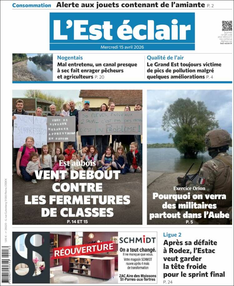 Portada de L'Est Eclair (Francia)