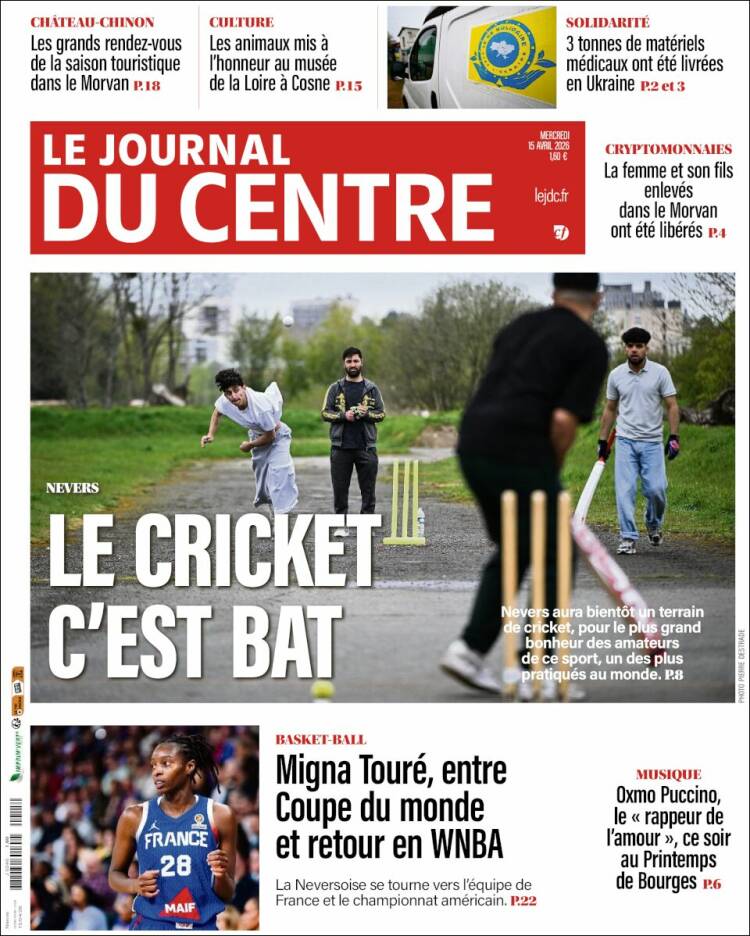 Portada de Le Journal du Centre (Francia)